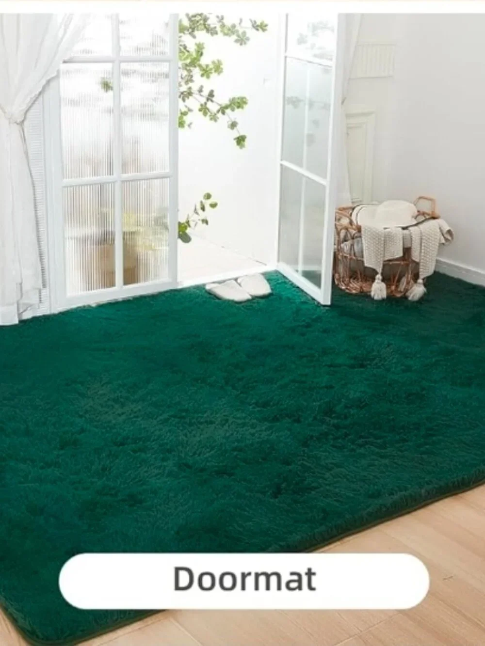 NEW 8x10 Shag Area Rug for Living Room Bedroom Emerald Dark Green High Pile